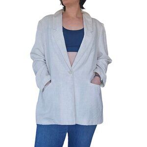 Vintage 90s Alison Daley Off White Blazer Women's Size 20W Minimalist Business